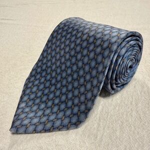 Ziggurat by Mulberry Neckwear Blue Silk Tie
Geometric Pattern Handmade 3.75x59